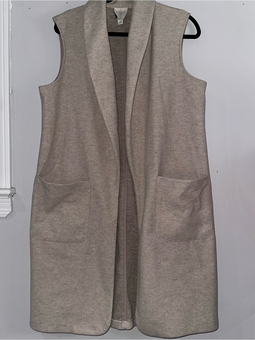 Joie Neutral Sleeveless Open-Front Long Vest